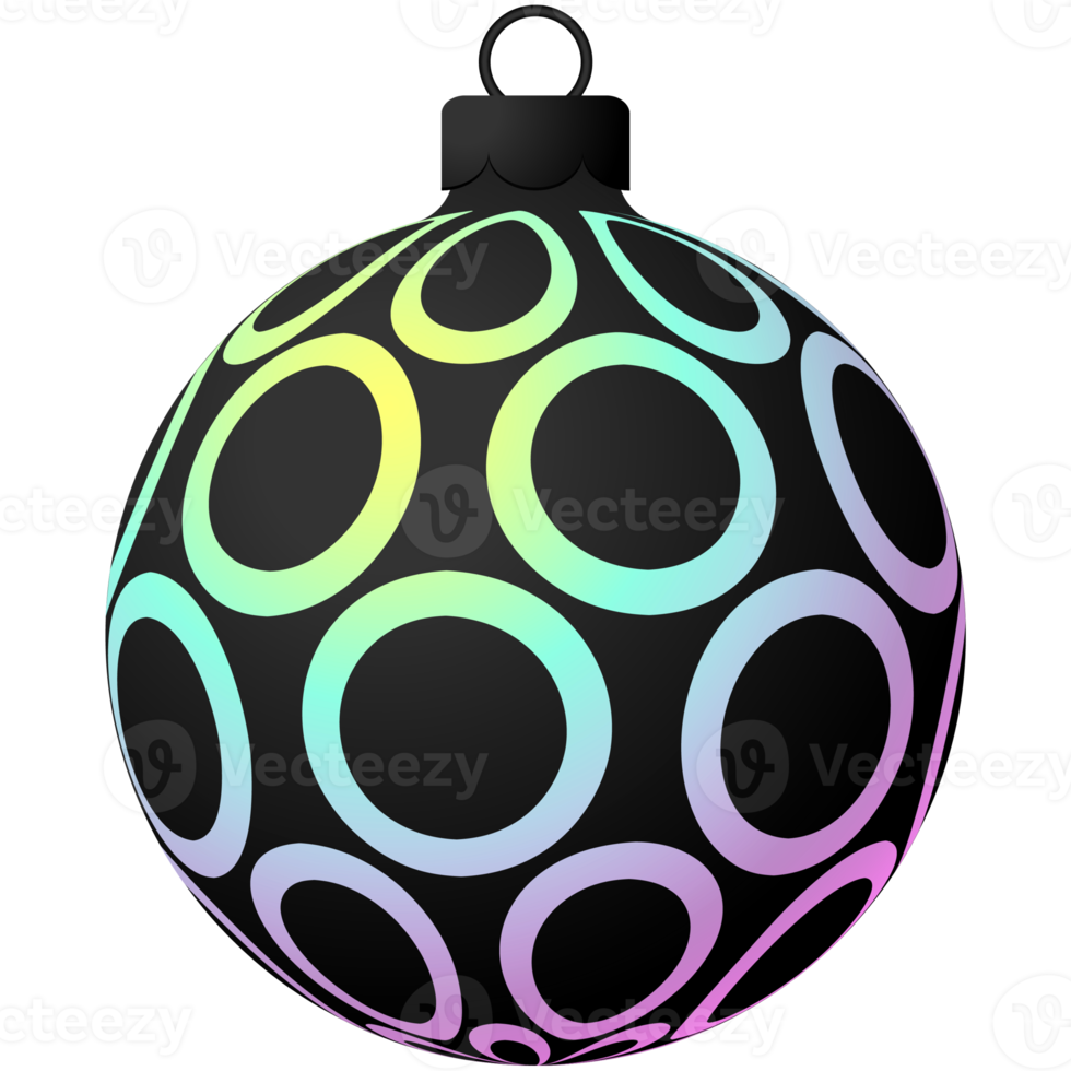 gráfico isolado de bola de natal holográfica png