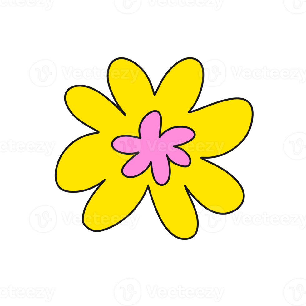 Yellow Retro Flower png