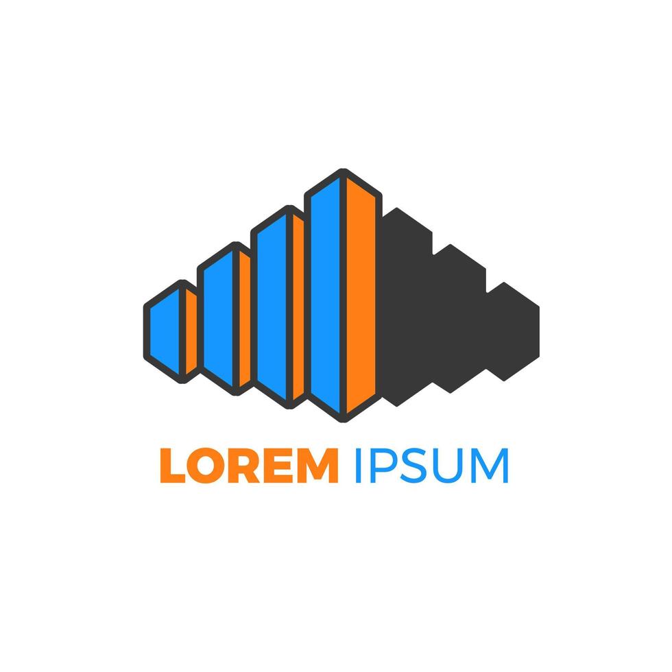 Town logo design , Building logo with circuit technology logo design. vector
