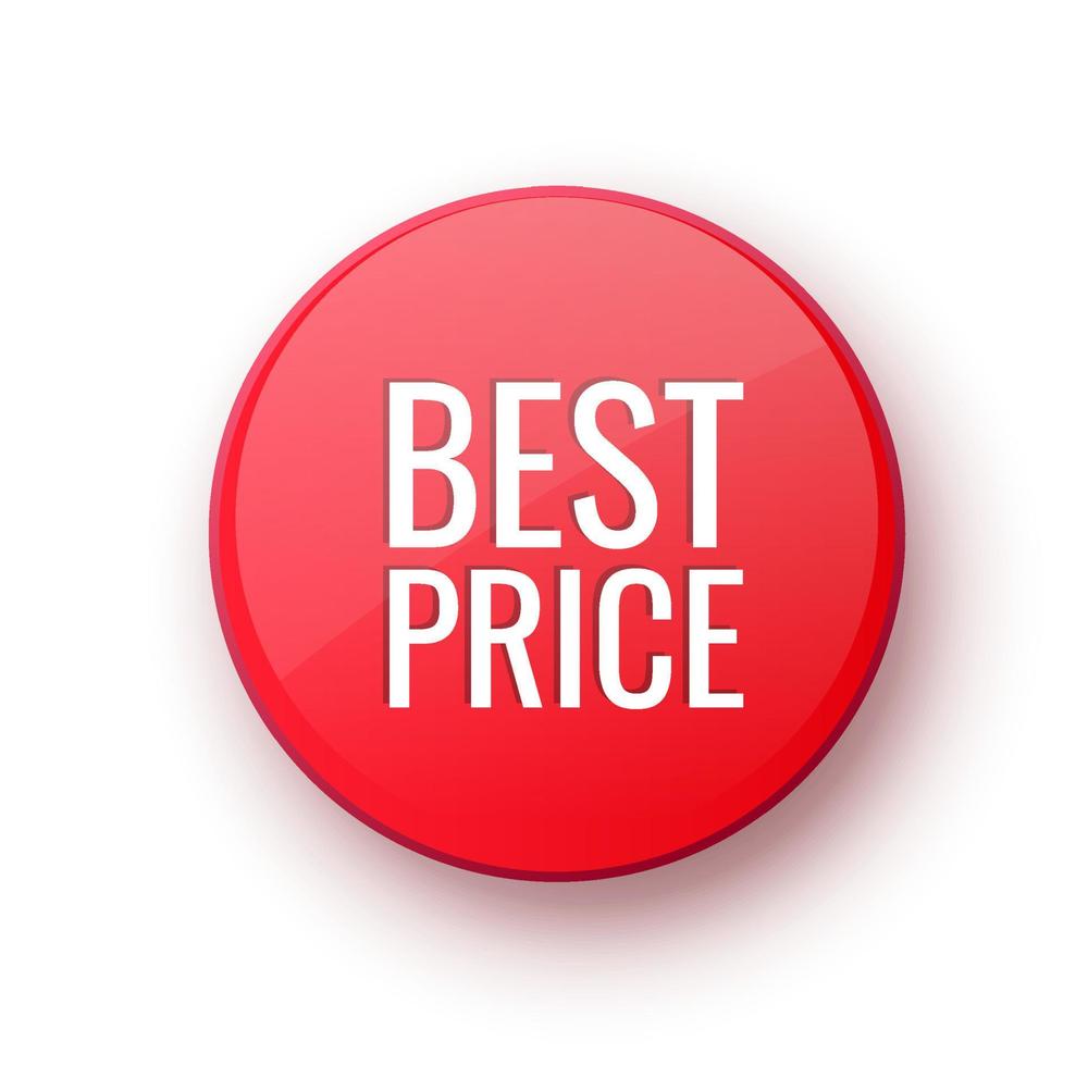 Best Price Red Badge Isolated. vector