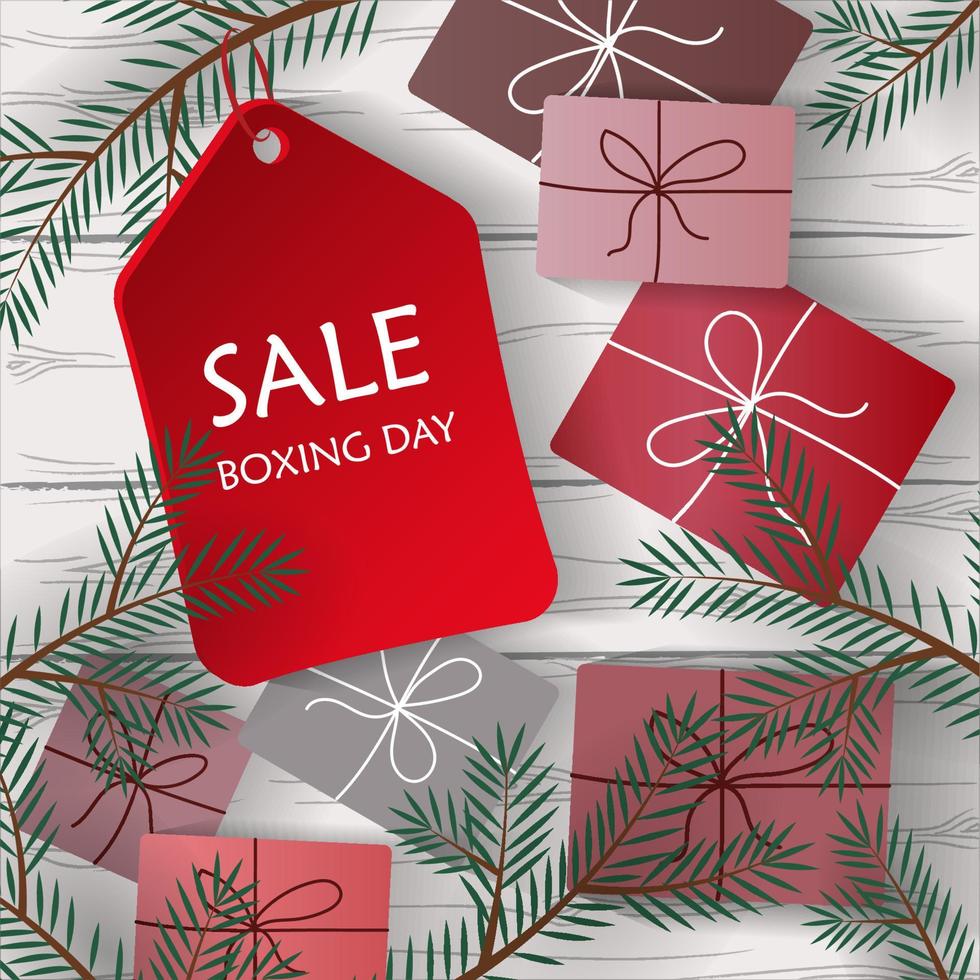 The icon of the gift day sale on the background of white wooden boards vector