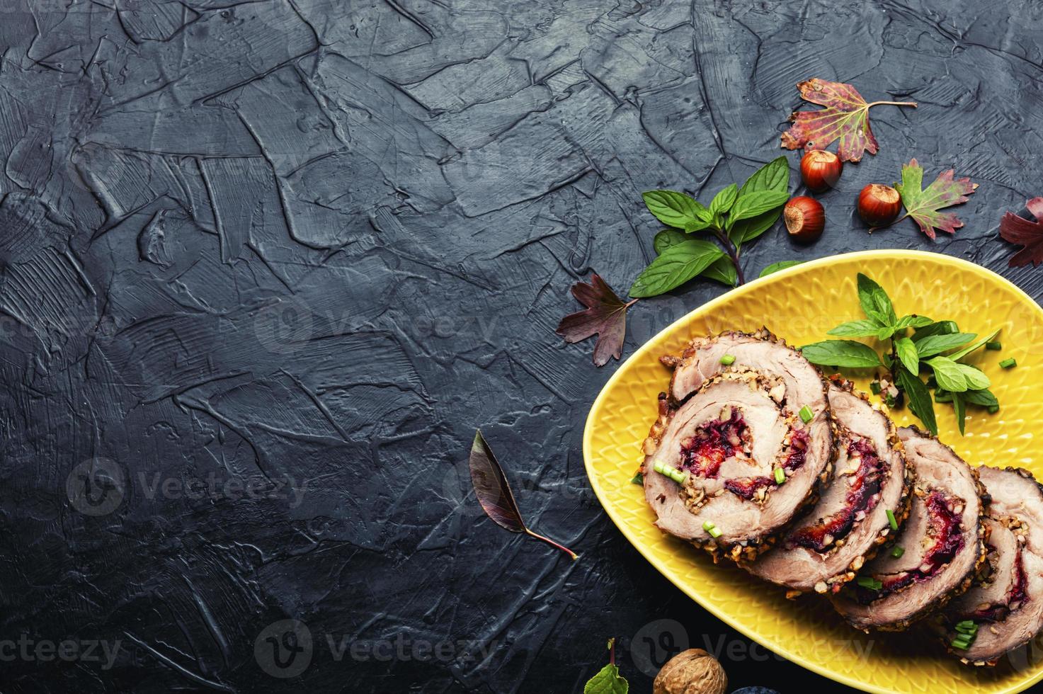 Meat roll with plum photo