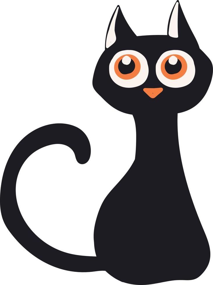 cute halloween black cat design vector