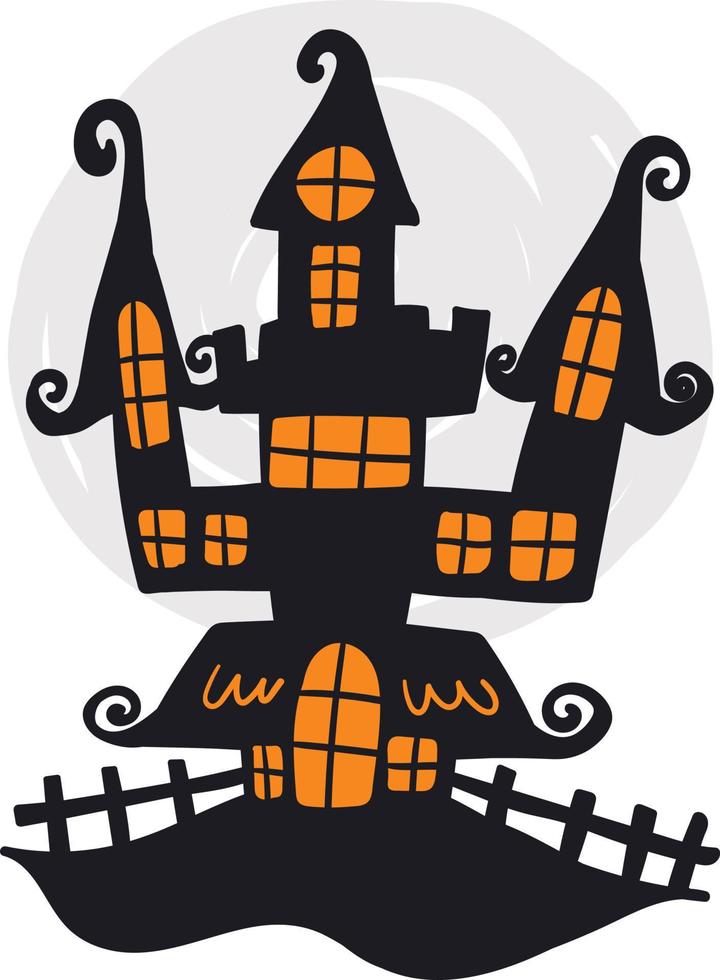 horror castle ghost house vector design