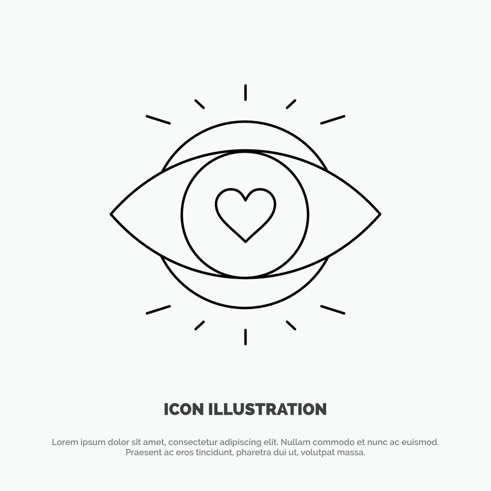 Eye Eyes Education Light Line Icon Vector