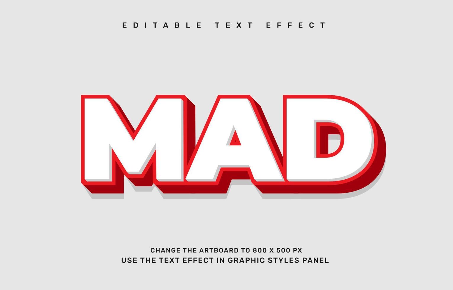 Mad editable text effect template vector