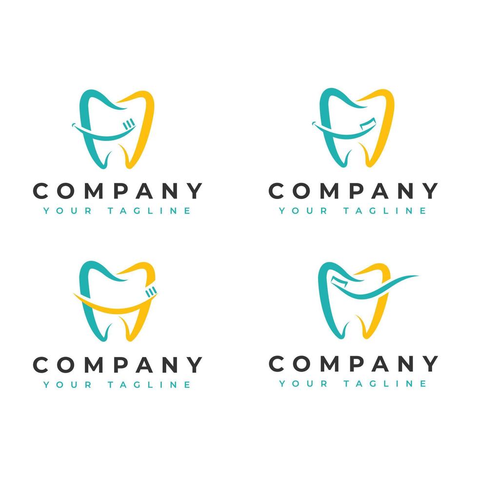 a collection of dental logo vector