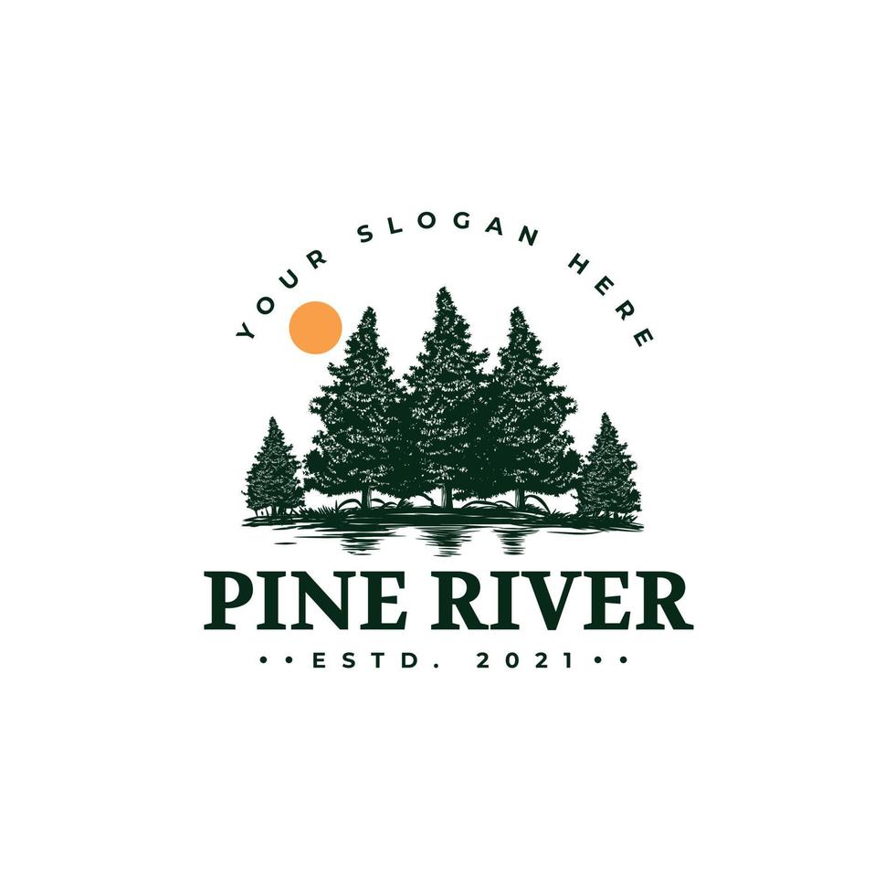 an illustration of Pine tree logo vector