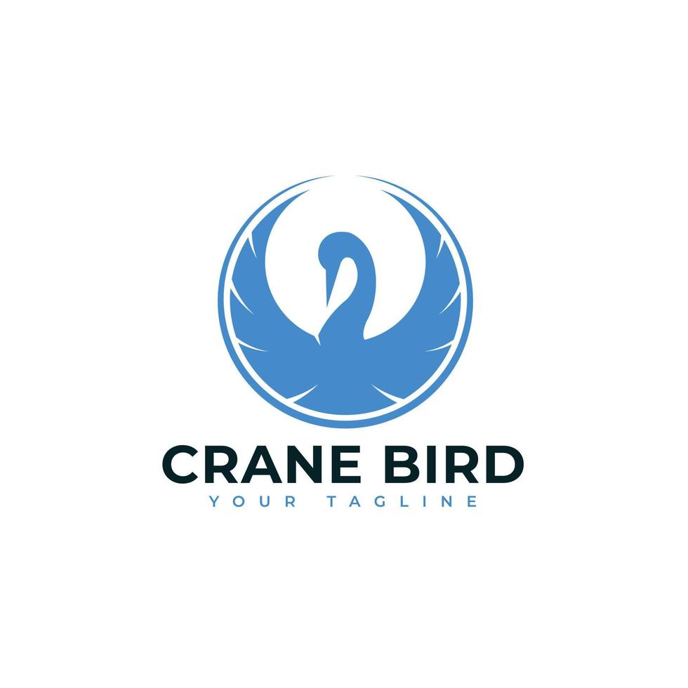 an illustration of crane bird logo vector