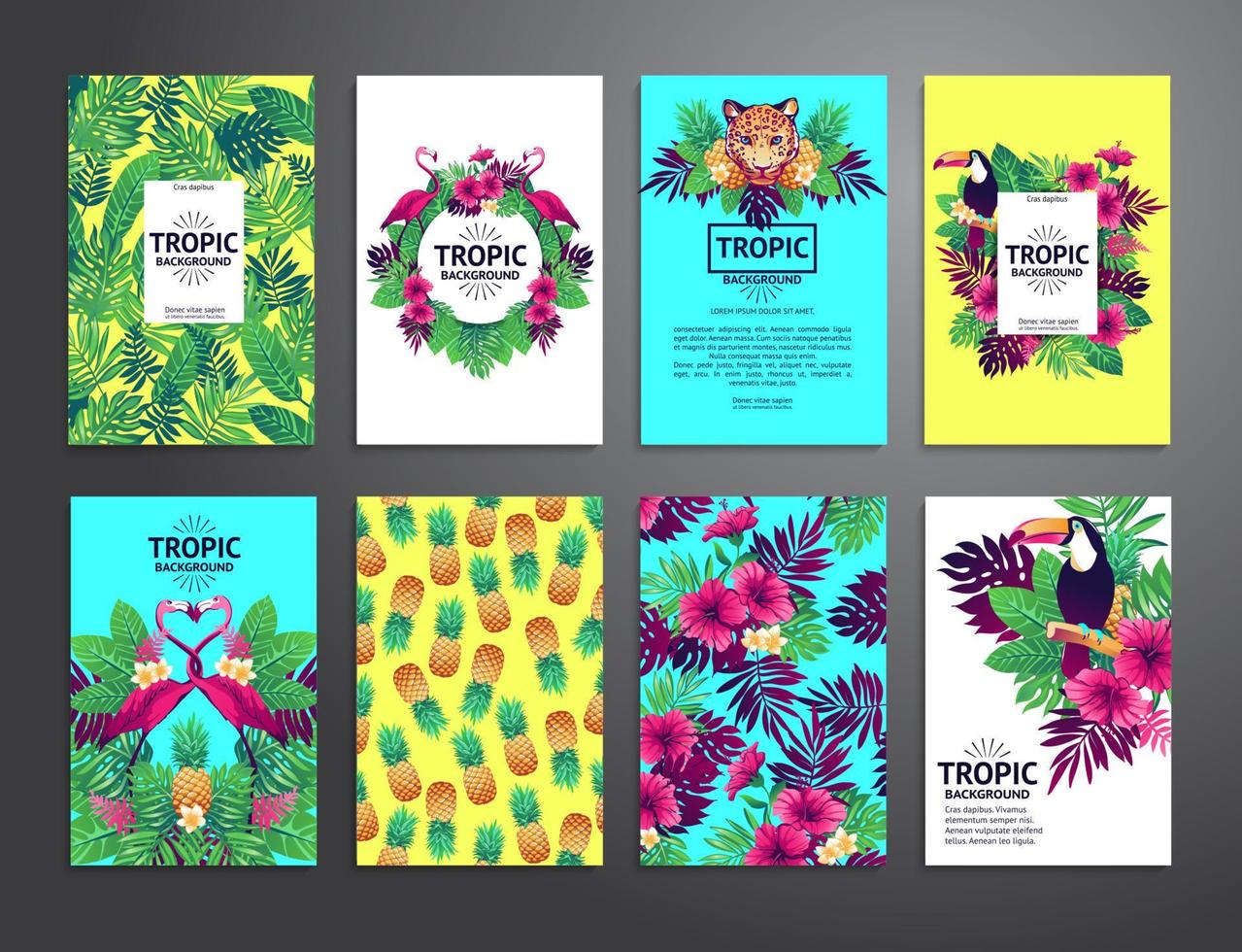 conjunto imprimible tropical. vector