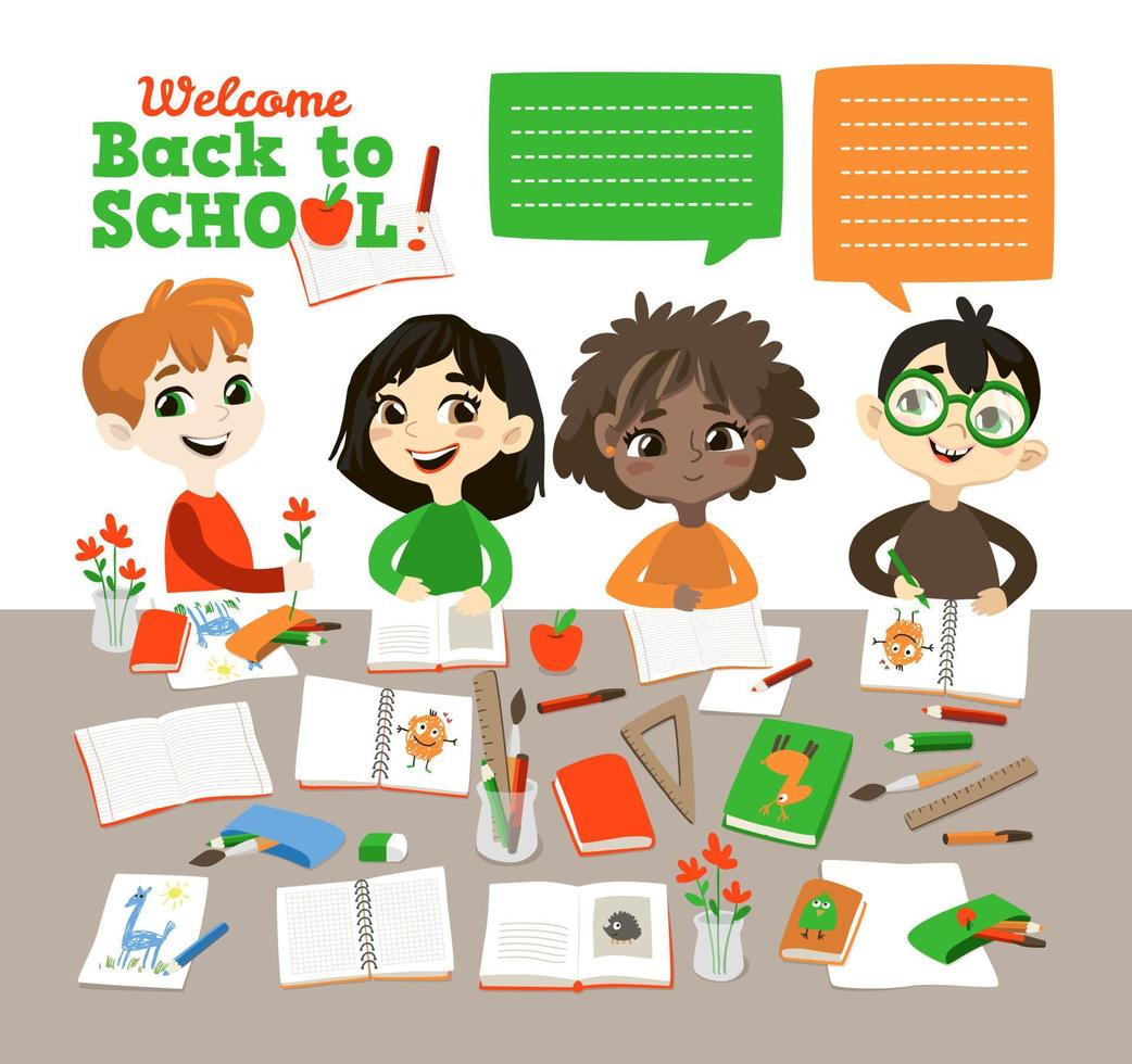 Back to school illustration. vector