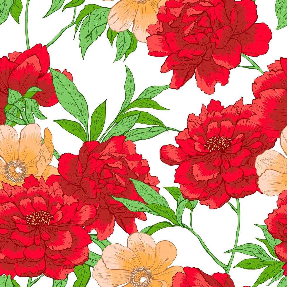 Floral pattern with flowers. vector