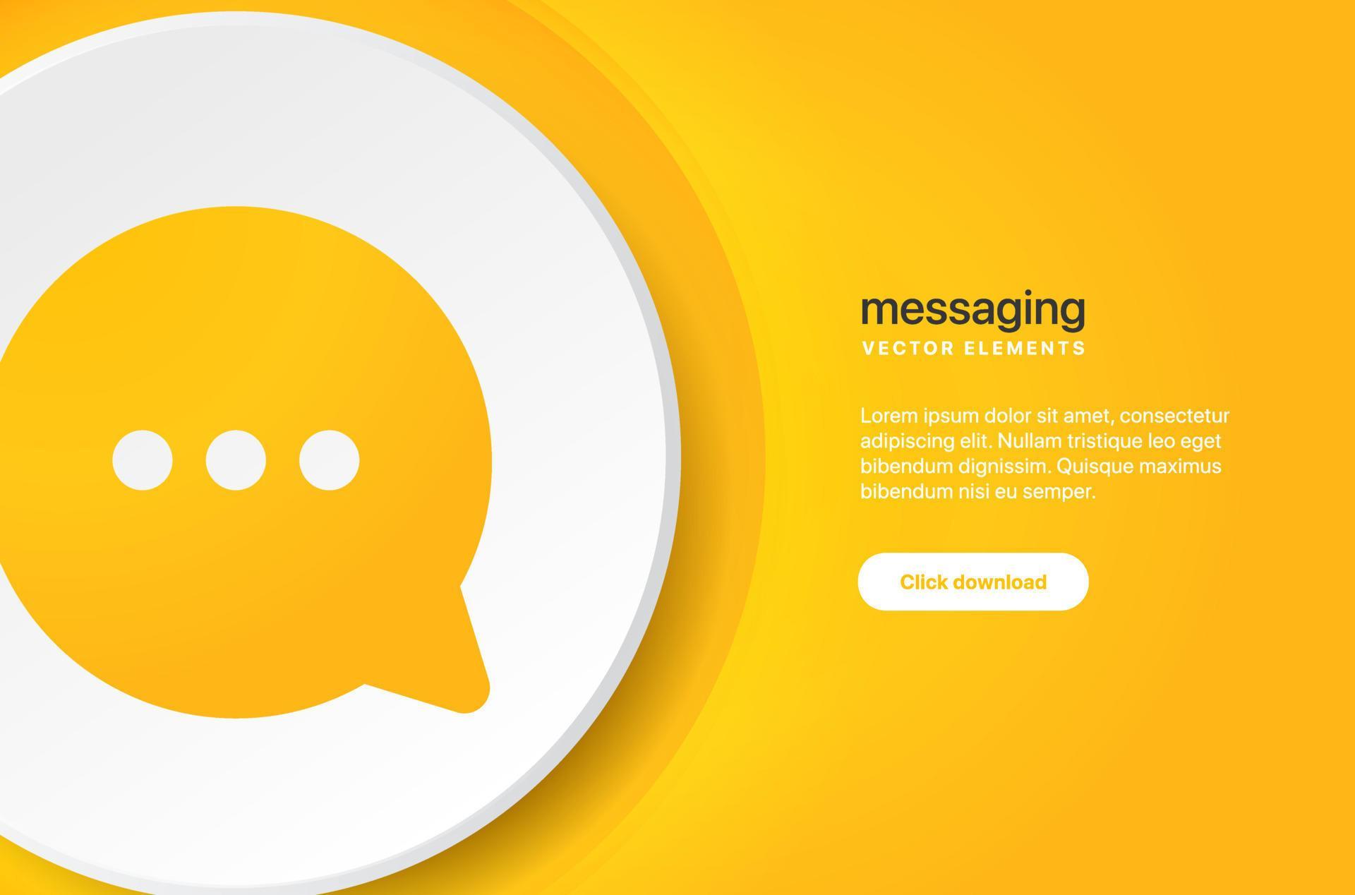3d isolated vector elements. Minimal modern message, chat, speak