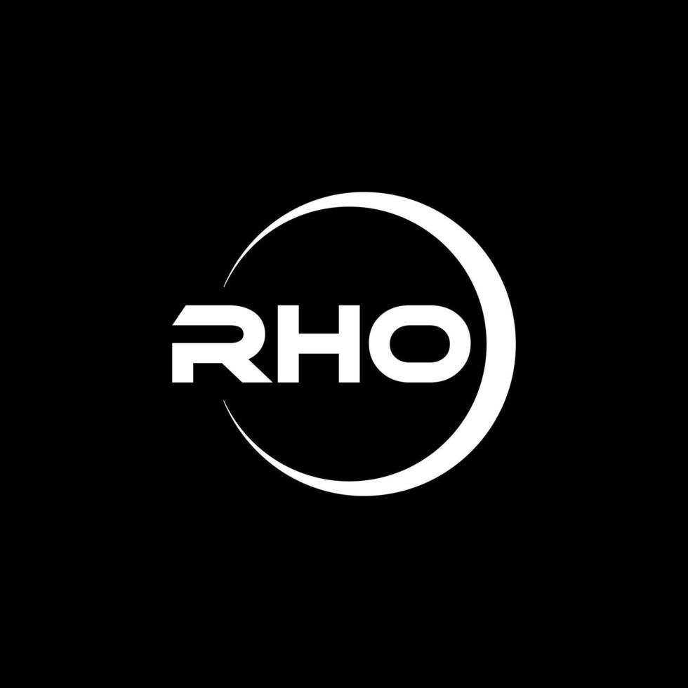 RHO letter logo design in illustration. Vector logo, calligraphy designs for logo, Poster, Invitation, etc.