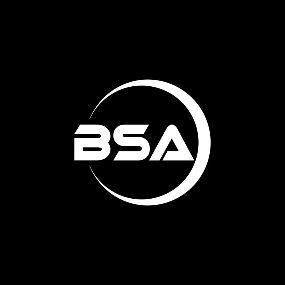 diseño de logotipo de letra bsa en ilustración. logotipo vectorial, diseños de caligrafía para logotipo, afiche, invitación, etc. vector