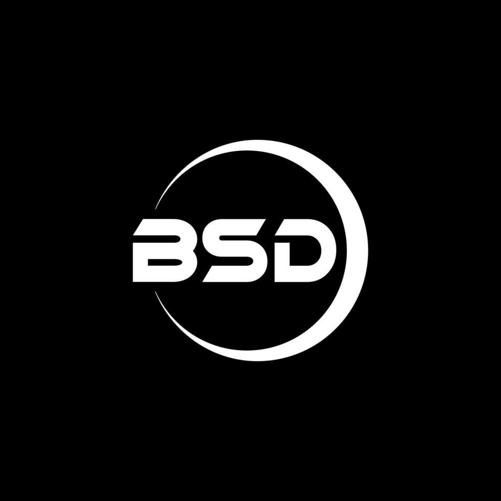 diseño de logotipo de letra bsd en ilustración. logotipo vectorial, diseños de caligrafía para logotipo, afiche, invitación, etc. vector