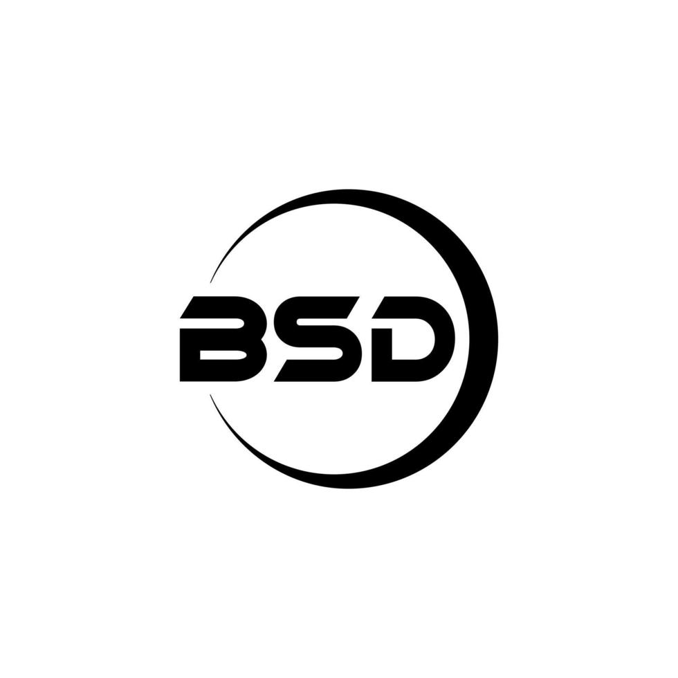 BSD letter logo design in illustration. Vector logo, calligraphy designs for logo, Poster, Invitation, etc.