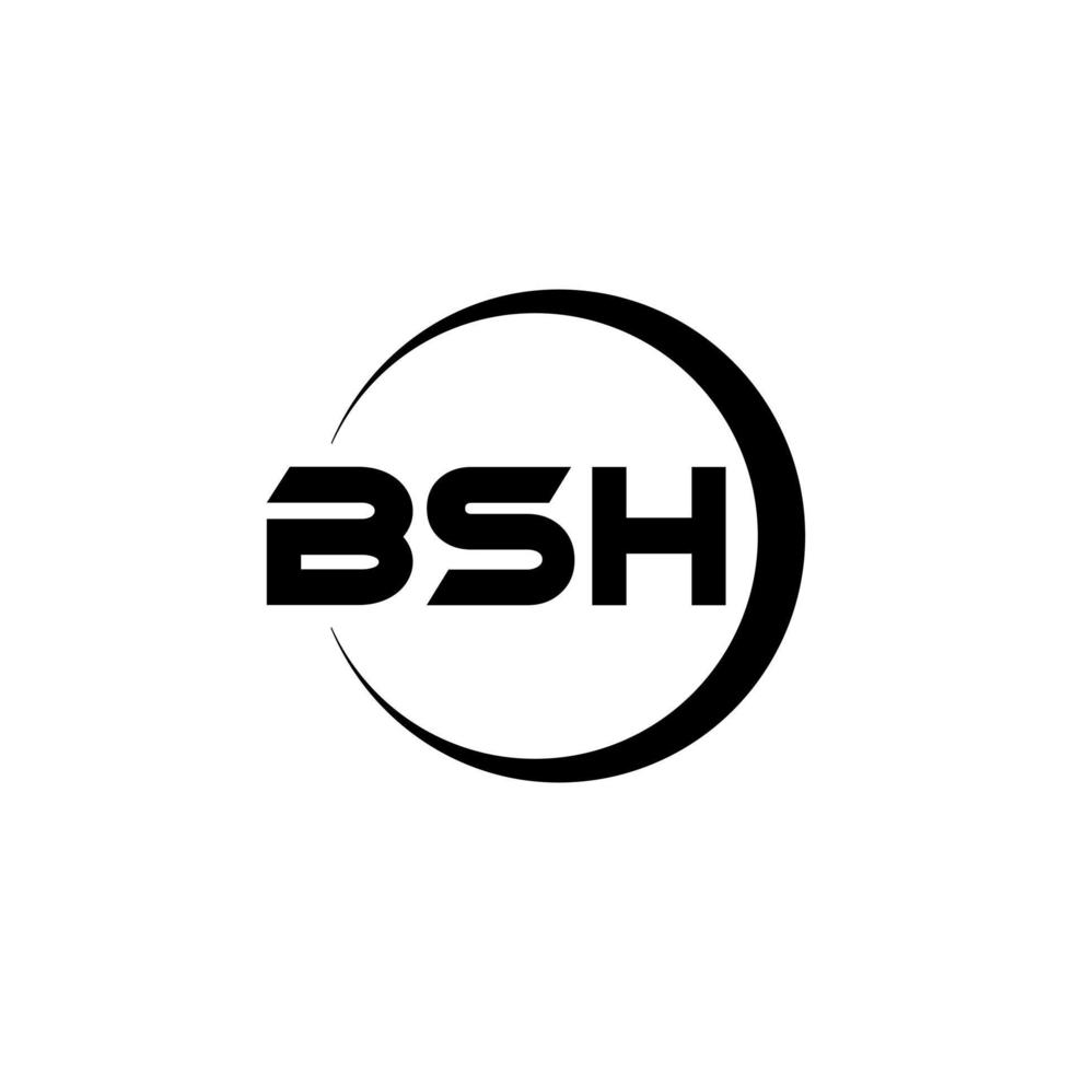 diseño del logotipo de la letra bsh en la ilustración. logotipo vectorial, diseños de caligrafía para logotipo, afiche, invitación, etc. vector