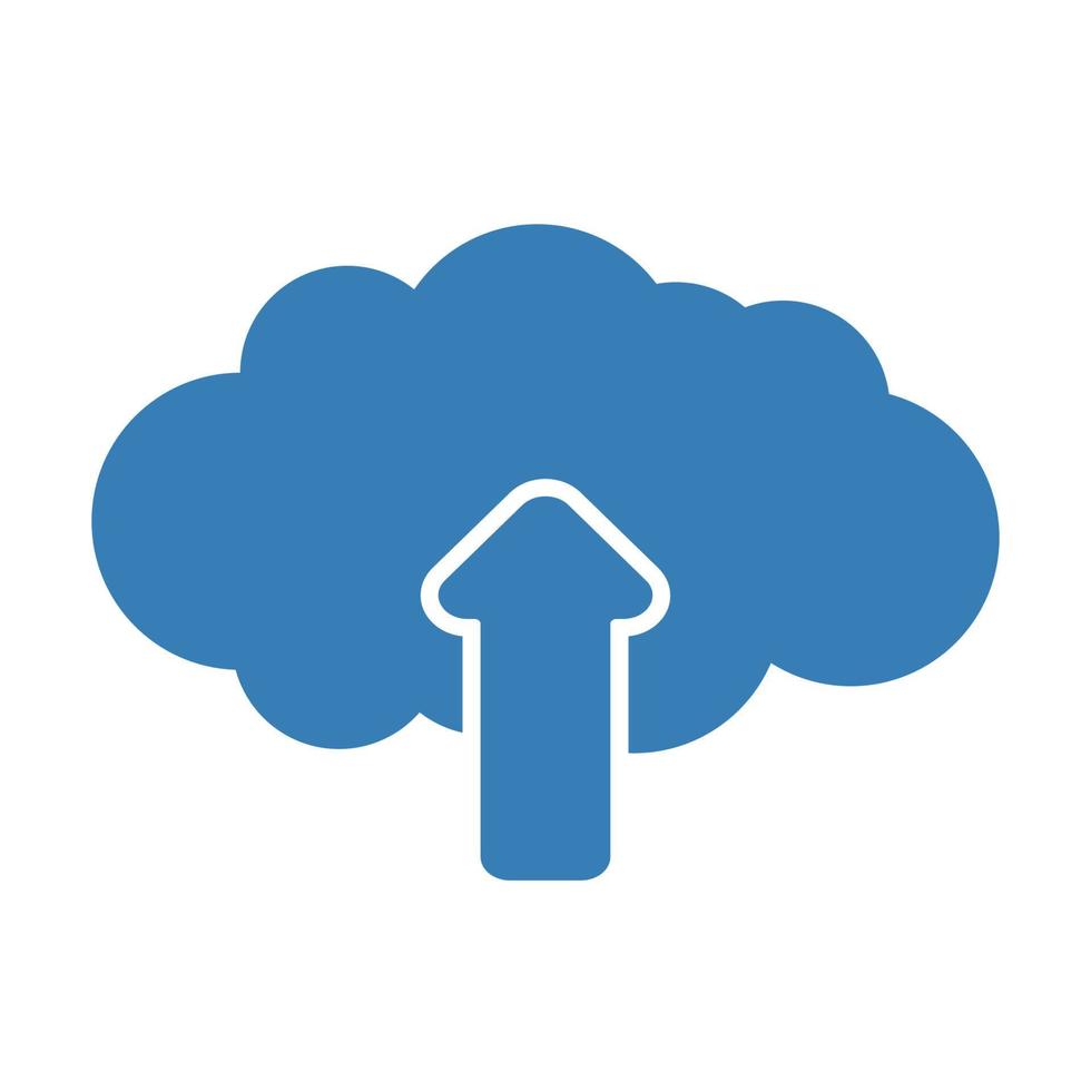 Upload cloud icon. Vector illustration.