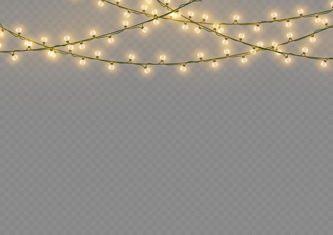 luces de navidad aisladas. guirnalda brillante de navidad para el año nuevo y la navidad. efecto de luz. ilustración vectorial vector