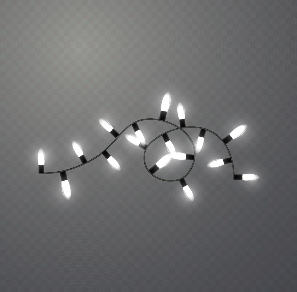 Christmas lights isolated. Christmas glowing garland.for the new year and christmas. light effect. Vector illustration.