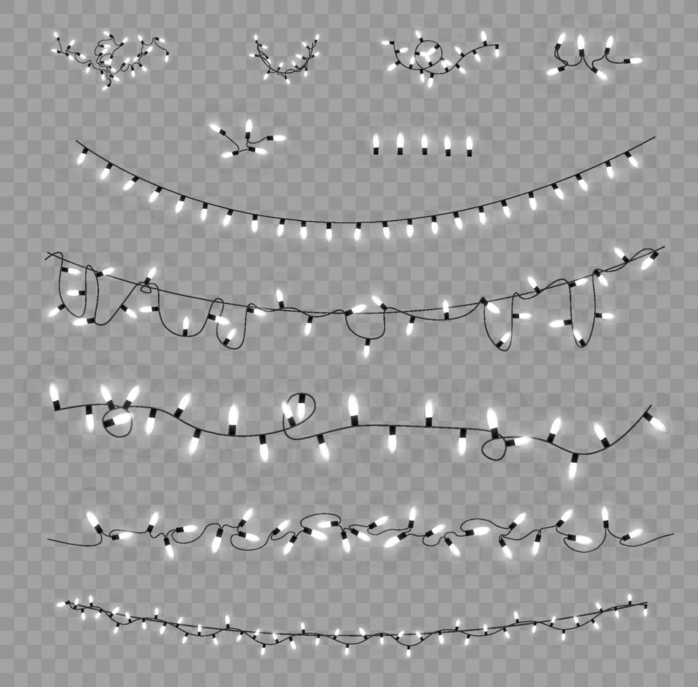 Christmas lights isolated. Christmas glowing garland.for the new year and christmas. light effect. Vector illustration.