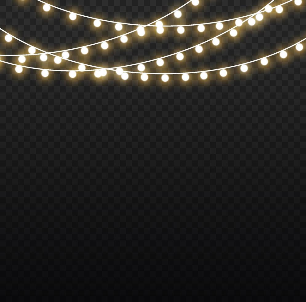 Christmas lights isolated. Christmas glowing garland.for the new year and christmas. light effect. Vector illustration.