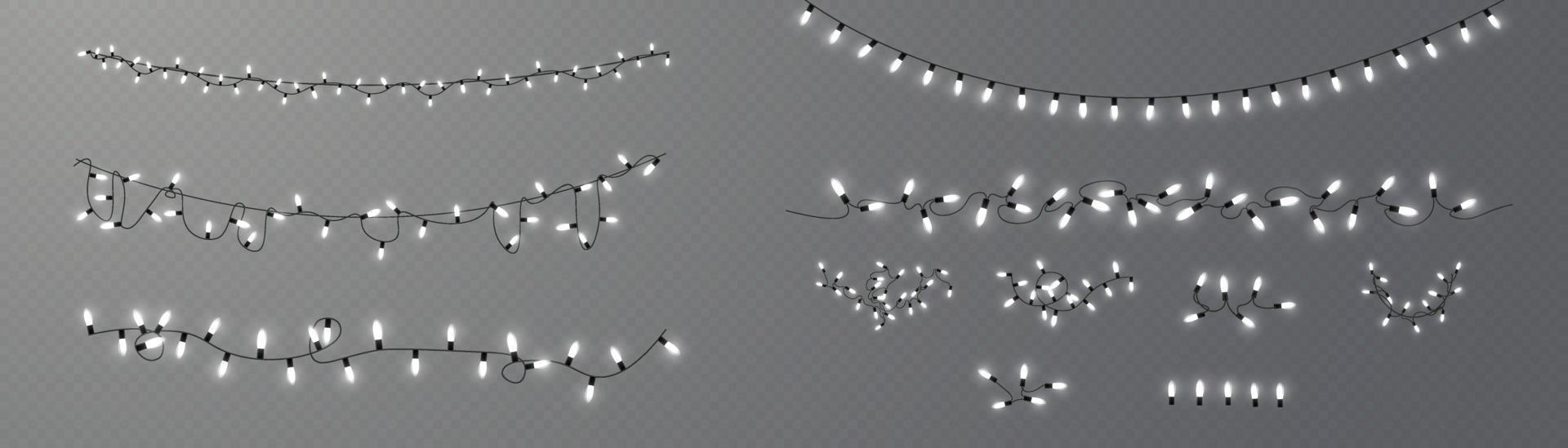 Christmas lights isolated. Christmas glowing garland.for the new year and christmas. light effect. Vector illustration.