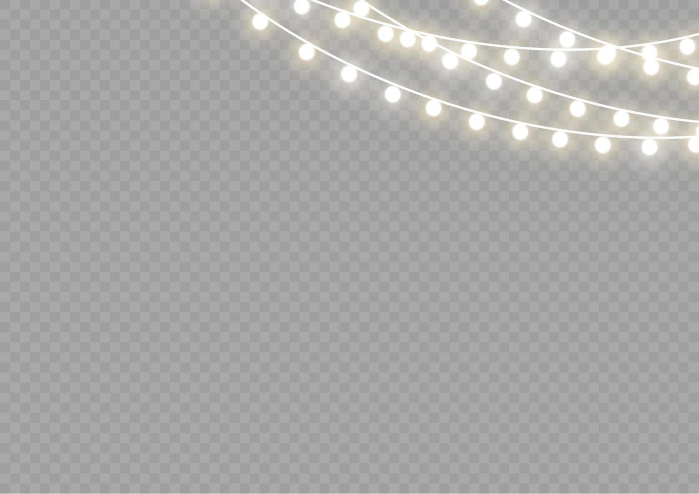 Christmas lights isolated. Christmas glowing garland.for the new year and christmas. light effect. Vector illustration.