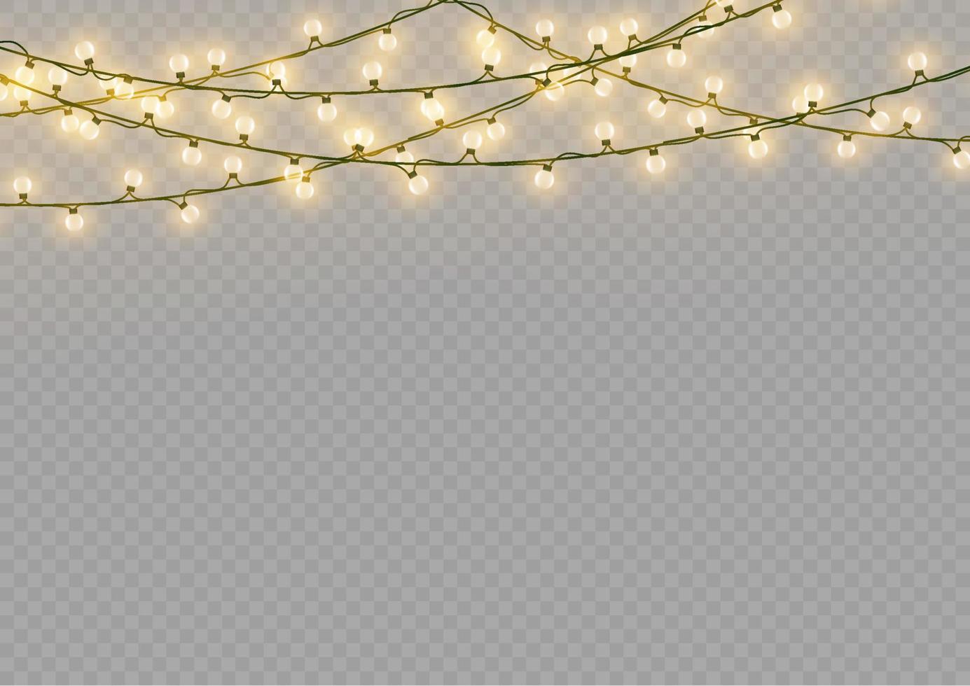 luces de navidad aisladas. guirnalda brillante de navidad para el año nuevo y la navidad. efecto de luz. ilustración vectorial vector