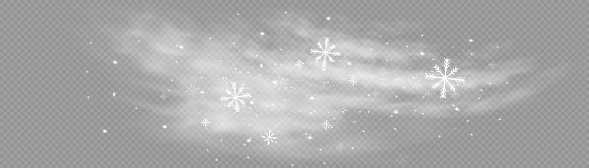 nieve y viento. elemento decorativo degradado blanco.ilustración vectorial. invierno y nieve con niebla. viento y niebla. vector