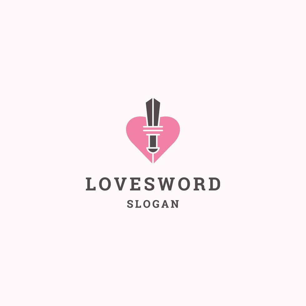 Love sword logo icon design template vector illustration