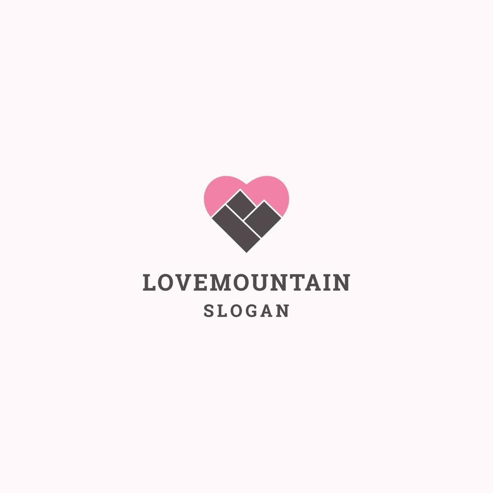 Love mountain logo icon design template vector