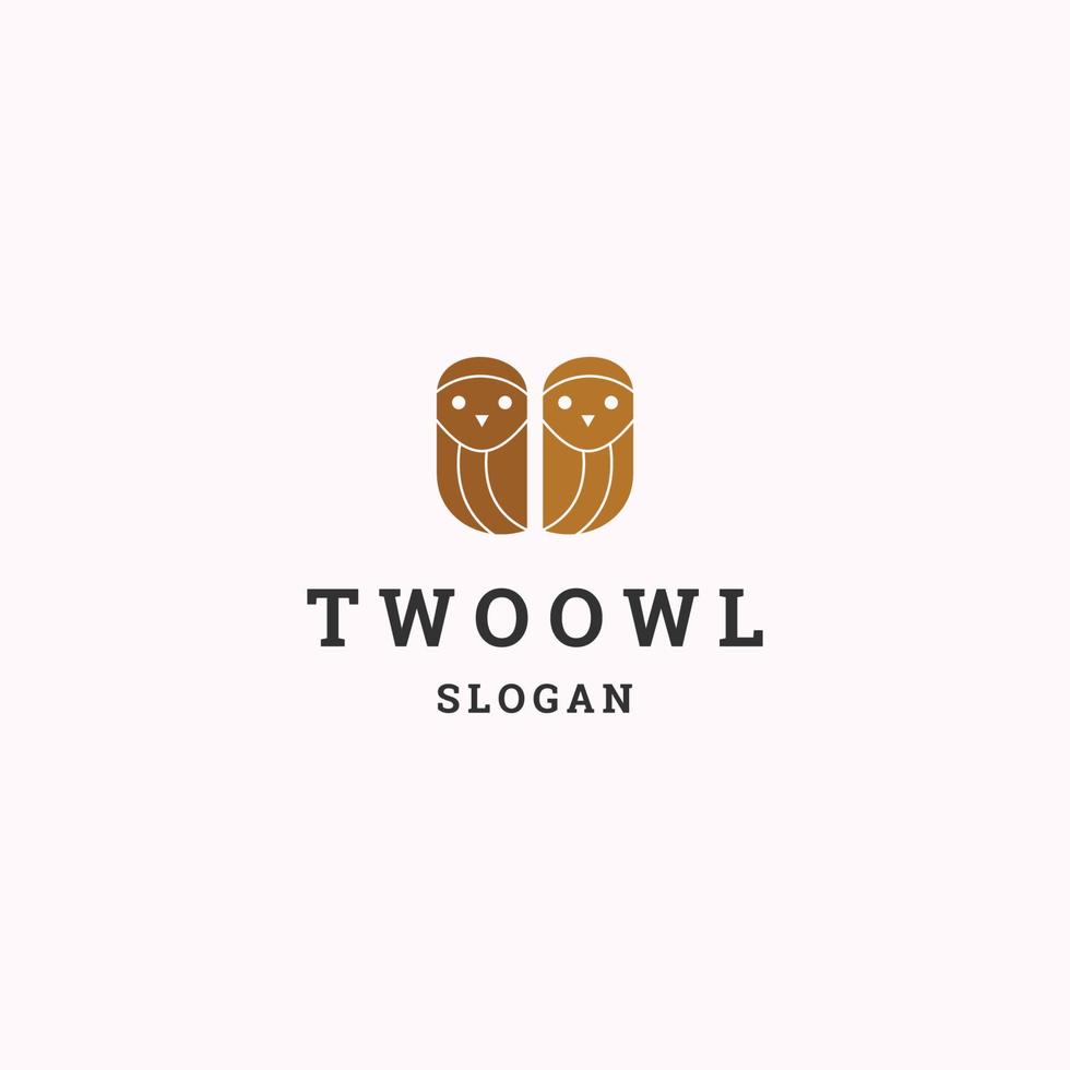 Two owl logo icon design template vector illustration