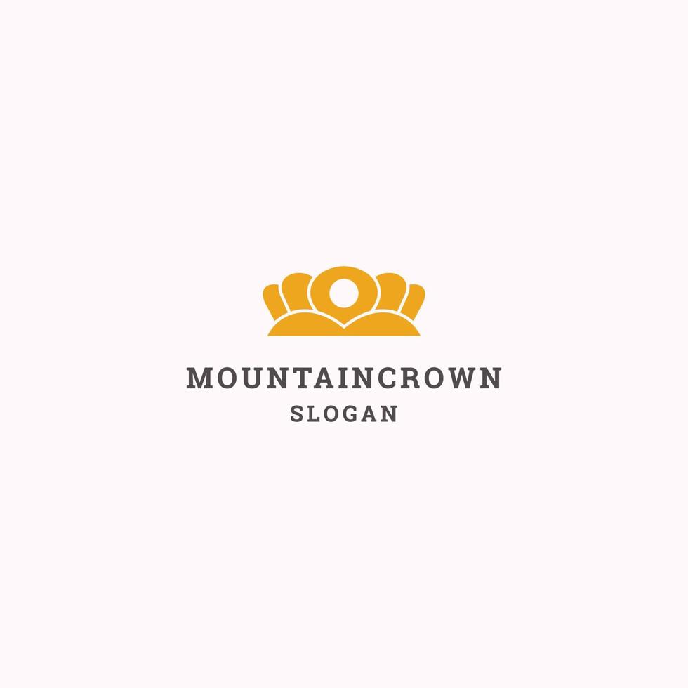 plantilla de diseño de icono de logotipo de corona de montaña vector