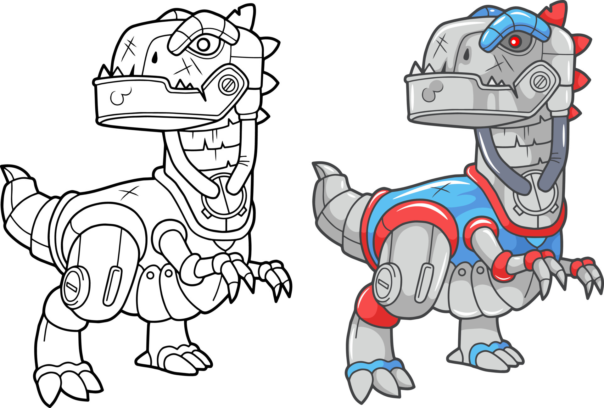 cartoon robot dinosaur tyrannosaurus, coloring book, funny illustration 13470112 Vector Art at Vecteezy cartoon robot dinosaur tyrannosaurus, coloring book, funny illustration 13470112 Vector Art at Vecteezy