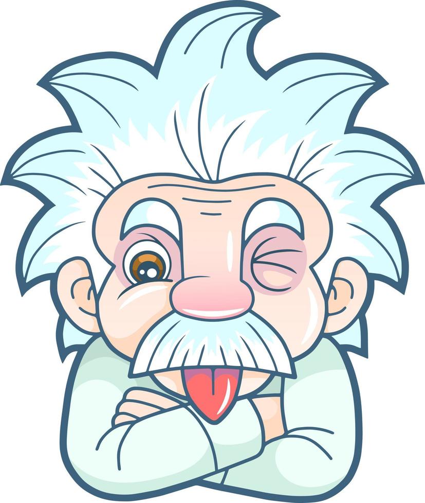 cartoon genius scientist vector