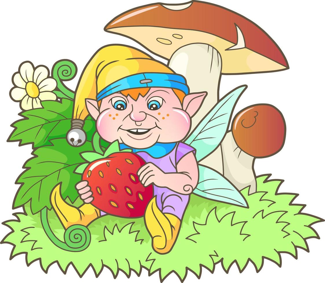 cute fantasy elf vector