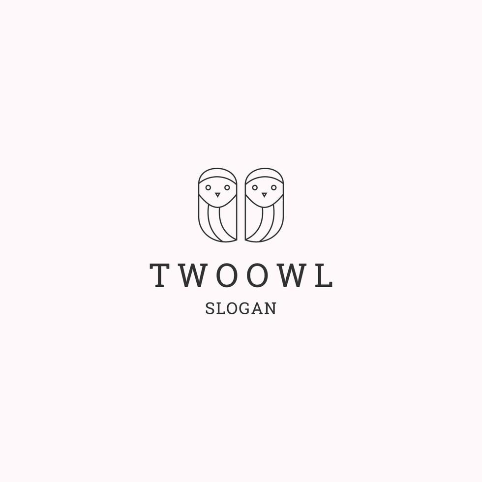 Two owl logo icon design template vector illustration