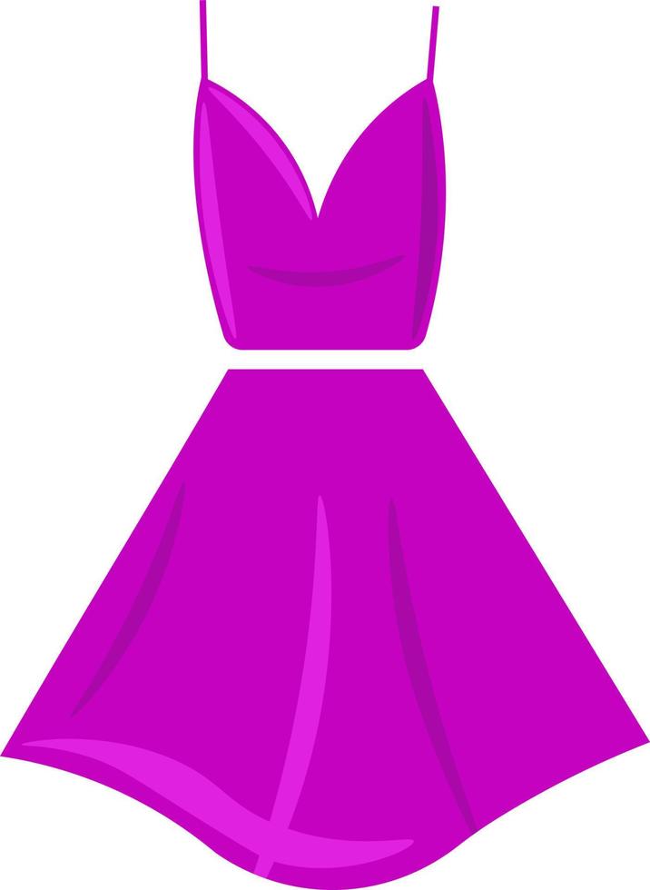 Pink dress, illustration, vector on white background.