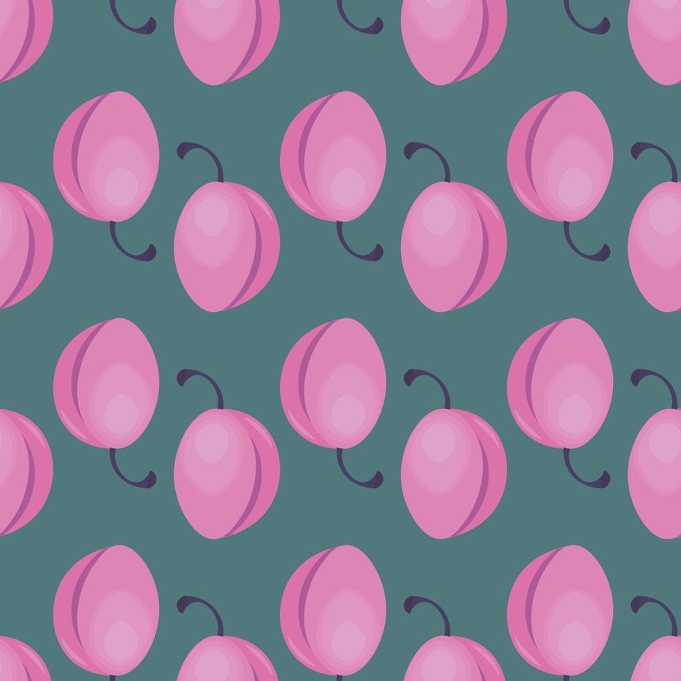 Plums pattern , illustration, vector on white background