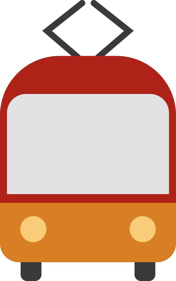 Red tram, illustration, vector on a white background