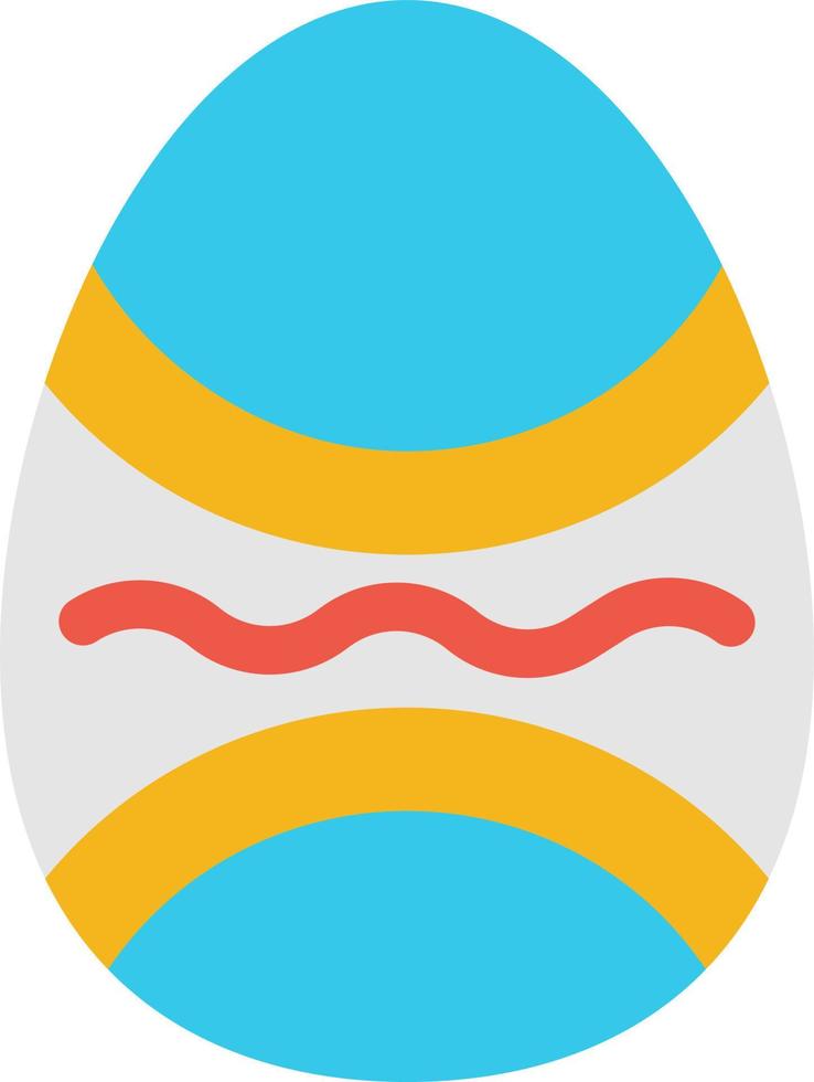 Blue decorated easter egg, illustration, vector on a white background.