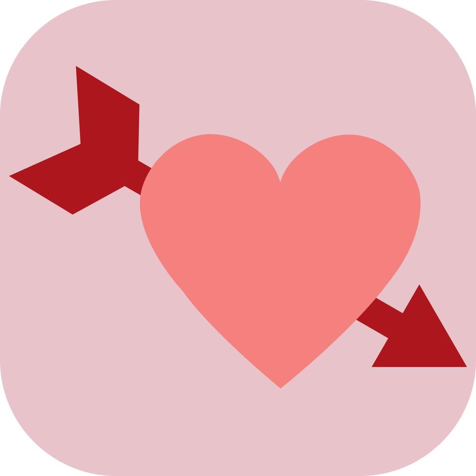 Heart with arrow, illustration, vector on a white background.