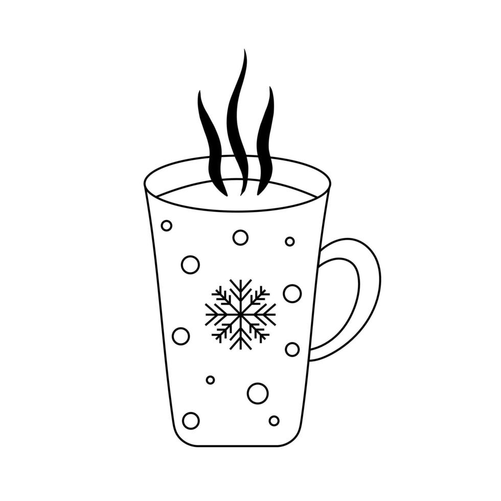 Mug with hot drink on white background vector