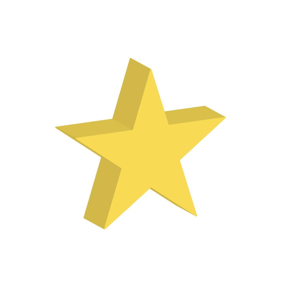 3d star icon on white background vector