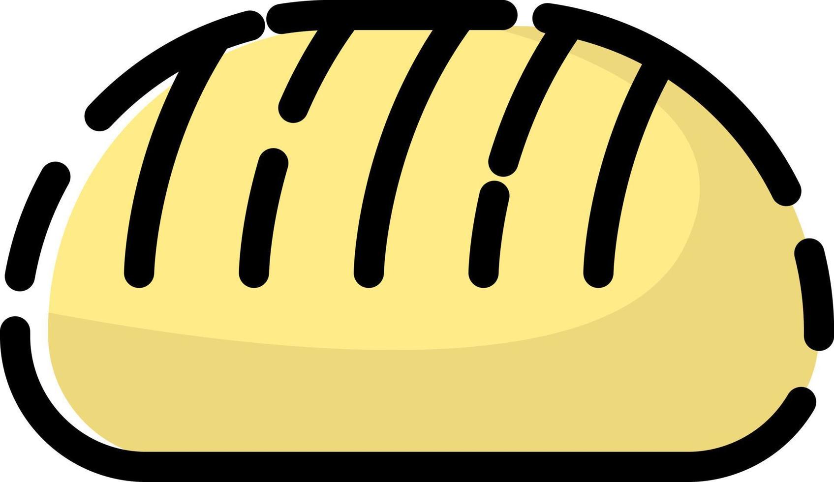 Bread loaf, illustration, vector on a white background.