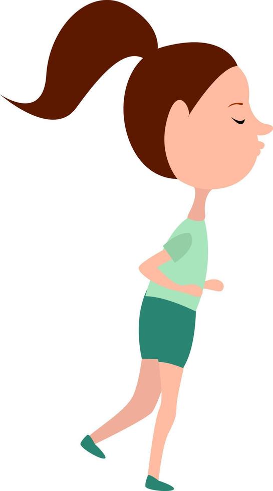 Woman running, illustration, vector on white background.