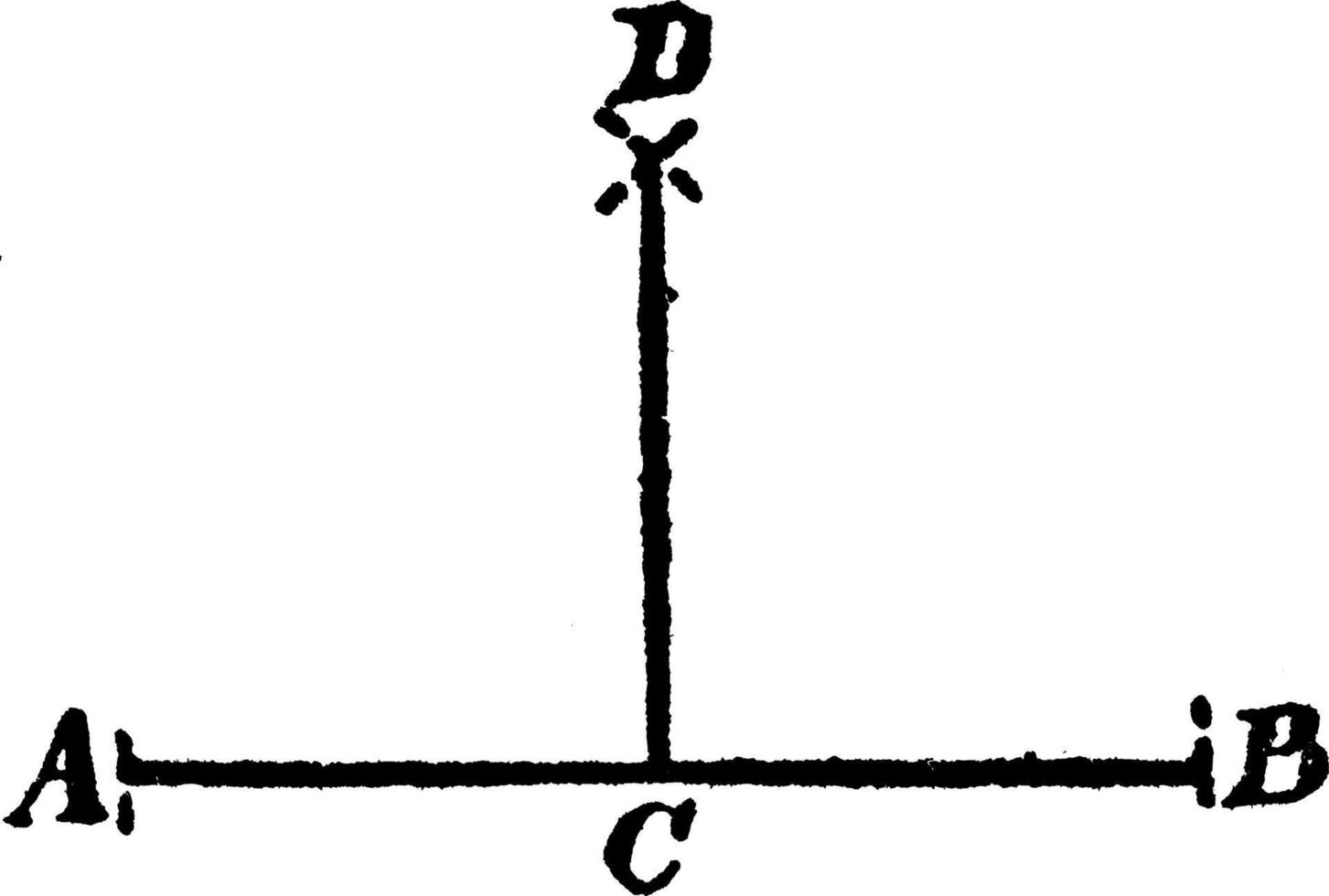 Construction Of A Perpendicular, vintage illustration. vector