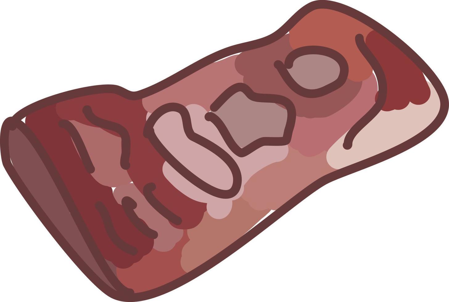 Meat, illustration, vector on white background.
